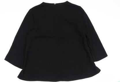Womens UK Size 8 Topshop Black Basic Blouse