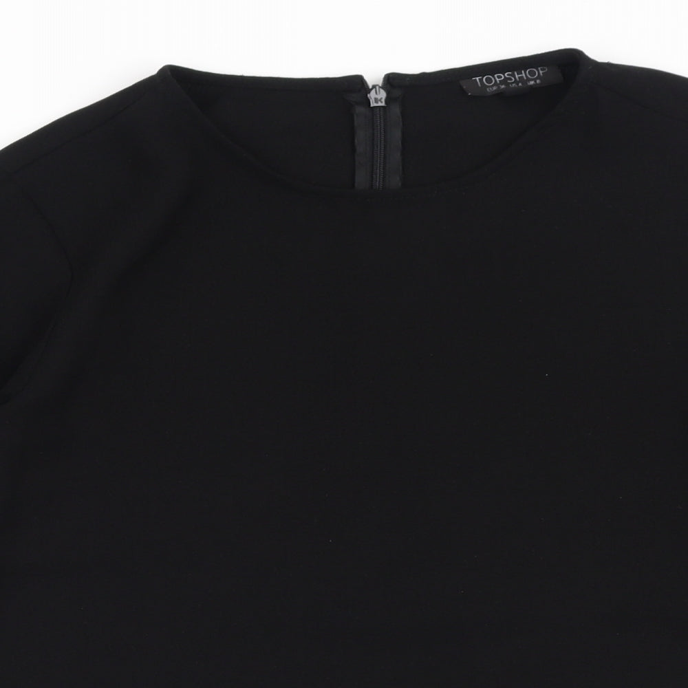 Womens UK Size 8 Topshop Black Basic Blouse