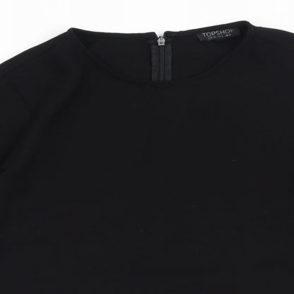 Womens UK Size 8 Topshop Black Basic Blouse