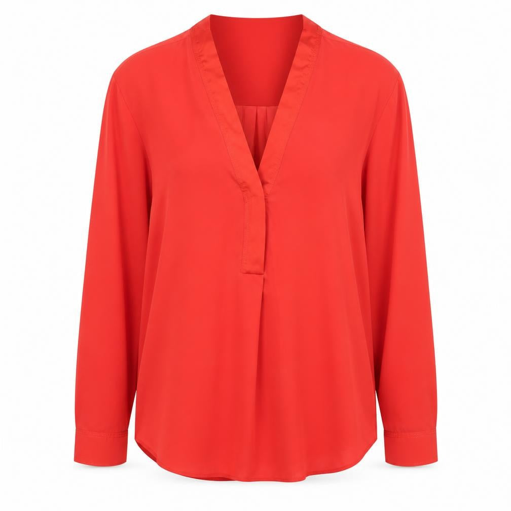 Womens UK Size 10 Warehouse Red Basic Blouse