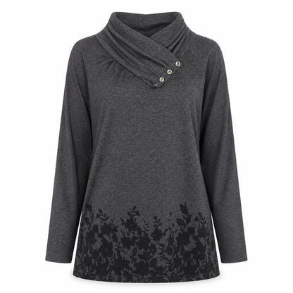 Womens UK Size L Fashion Grey Basic Blouse