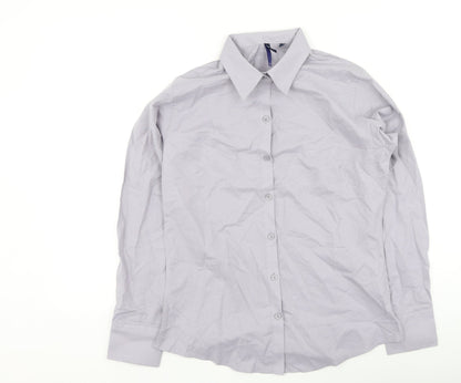 Womens UK Size 10 Premier Grey Basic Button-Up