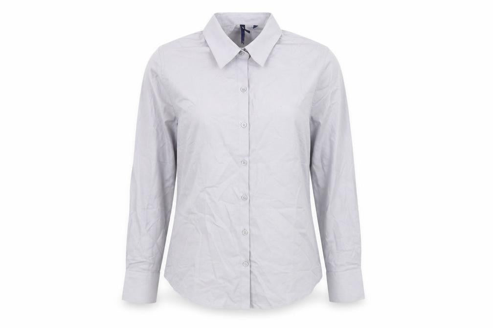 Womens UK Size 10 Premier Grey Basic Button-Up