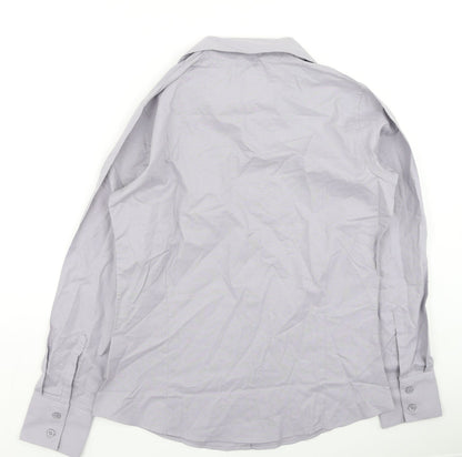 Womens UK Size 10 Premier Grey Basic Button-Up