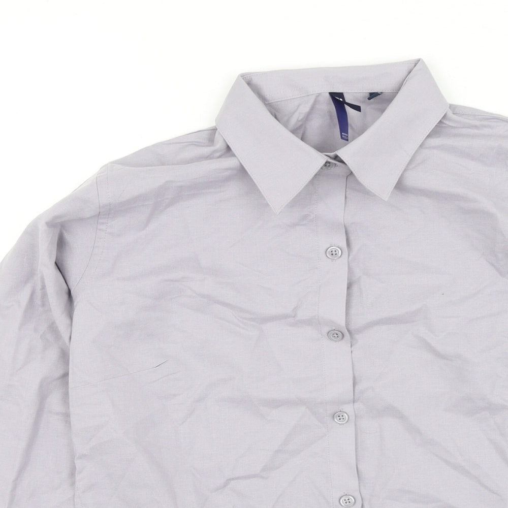 Womens UK Size 10 Premier Grey Basic Button-Up