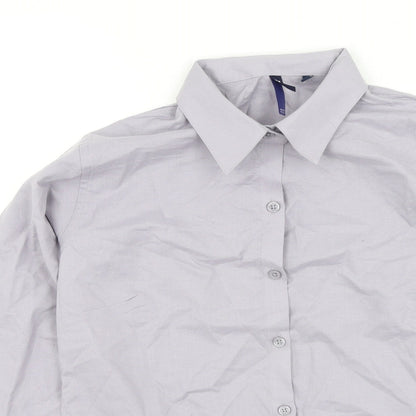Womens UK Size 10 Premier Grey Basic Button-Up