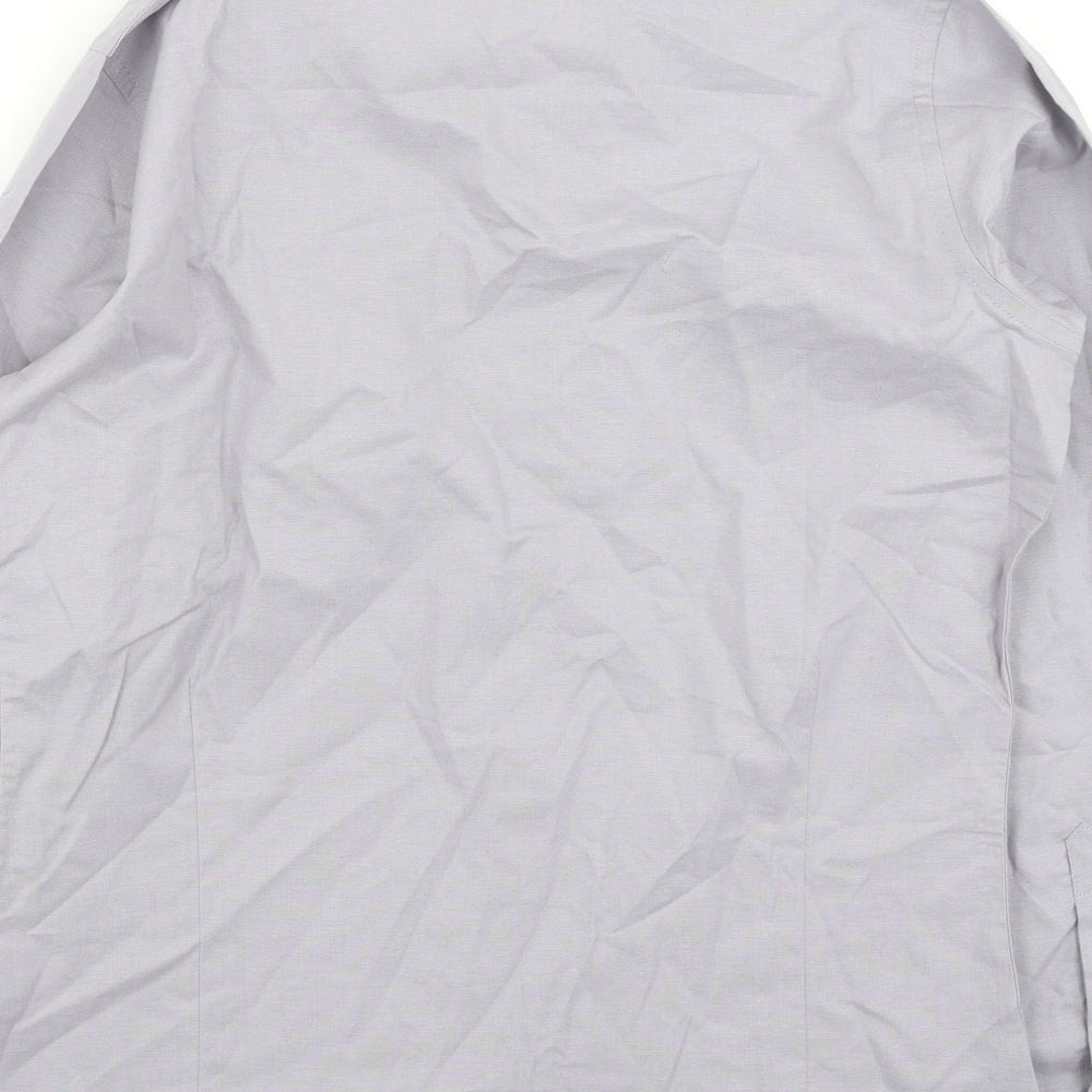 Womens UK Size 10 Premier Grey Basic Button-Up
