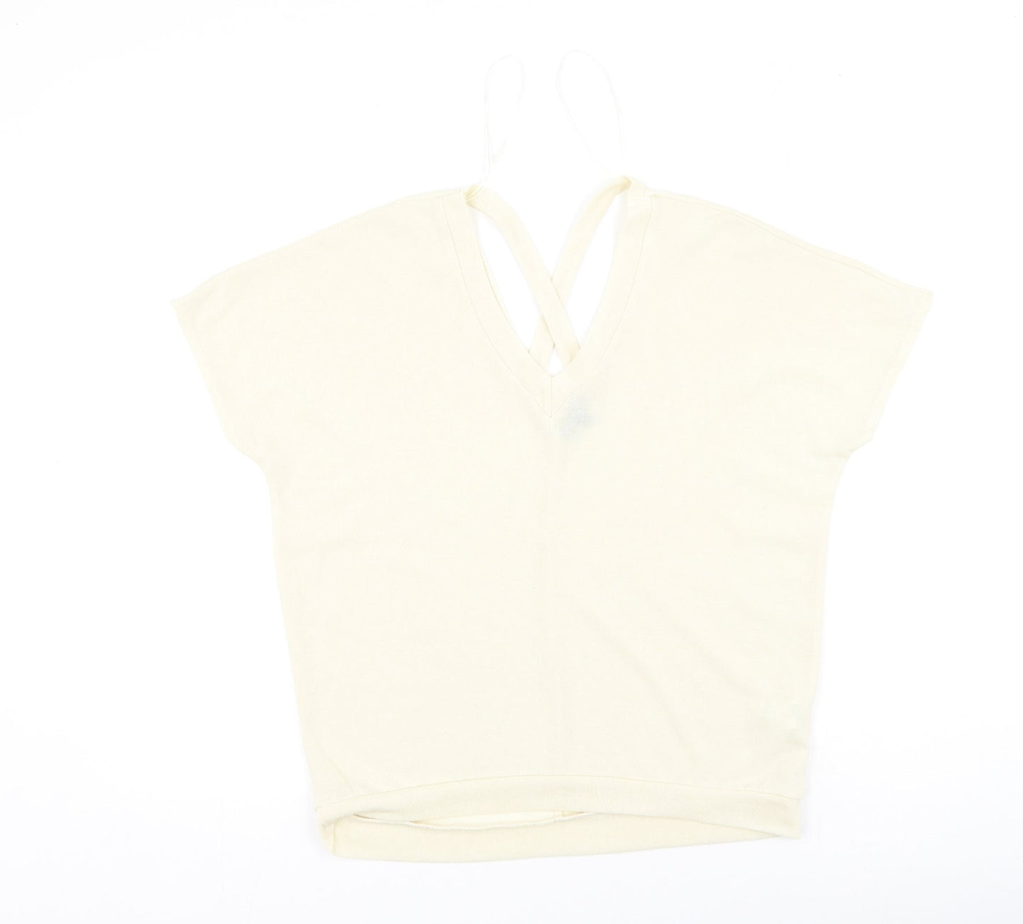 Womens UK Size 6 River Island Beige Basic T-Shirt