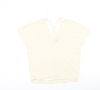 Womens UK Size 6 River Island Beige Basic T-Shirt