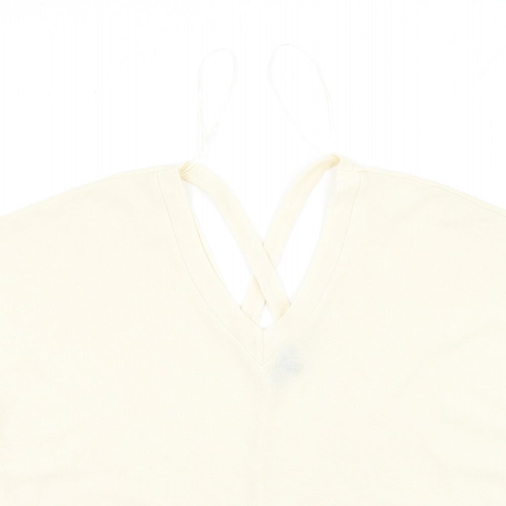 Womens UK Size 6 River Island Beige Basic T-Shirt