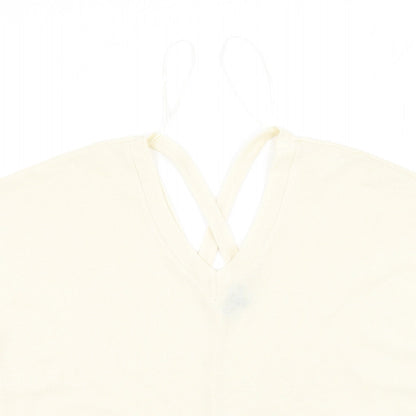 Womens UK Size 6 River Island Beige Basic T-Shirt