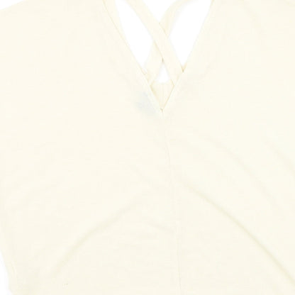 Womens UK Size 6 River Island Beige Basic T-Shirt