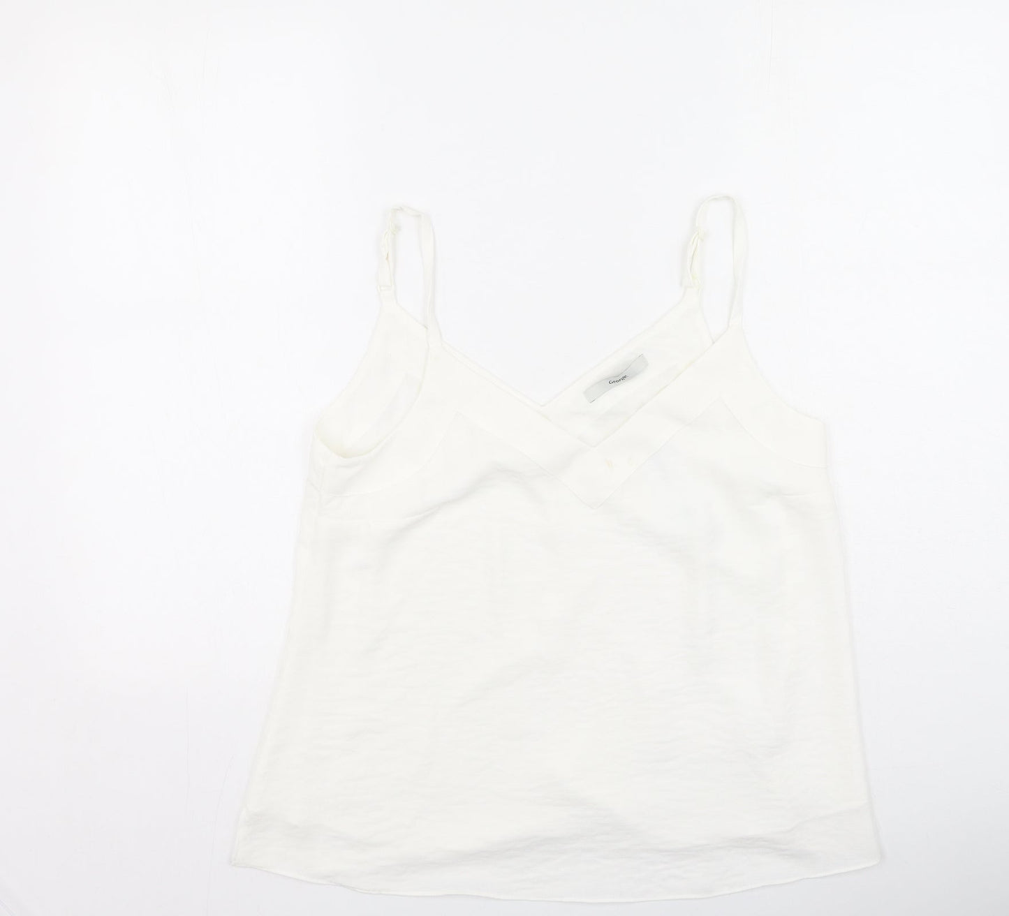 George  Womens Ivory  Polyester Camisole Tank Size 10 Round Neck