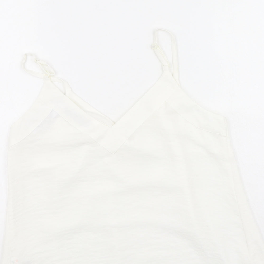 George  Womens Ivory  Polyester Camisole Tank Size 10 Round Neck