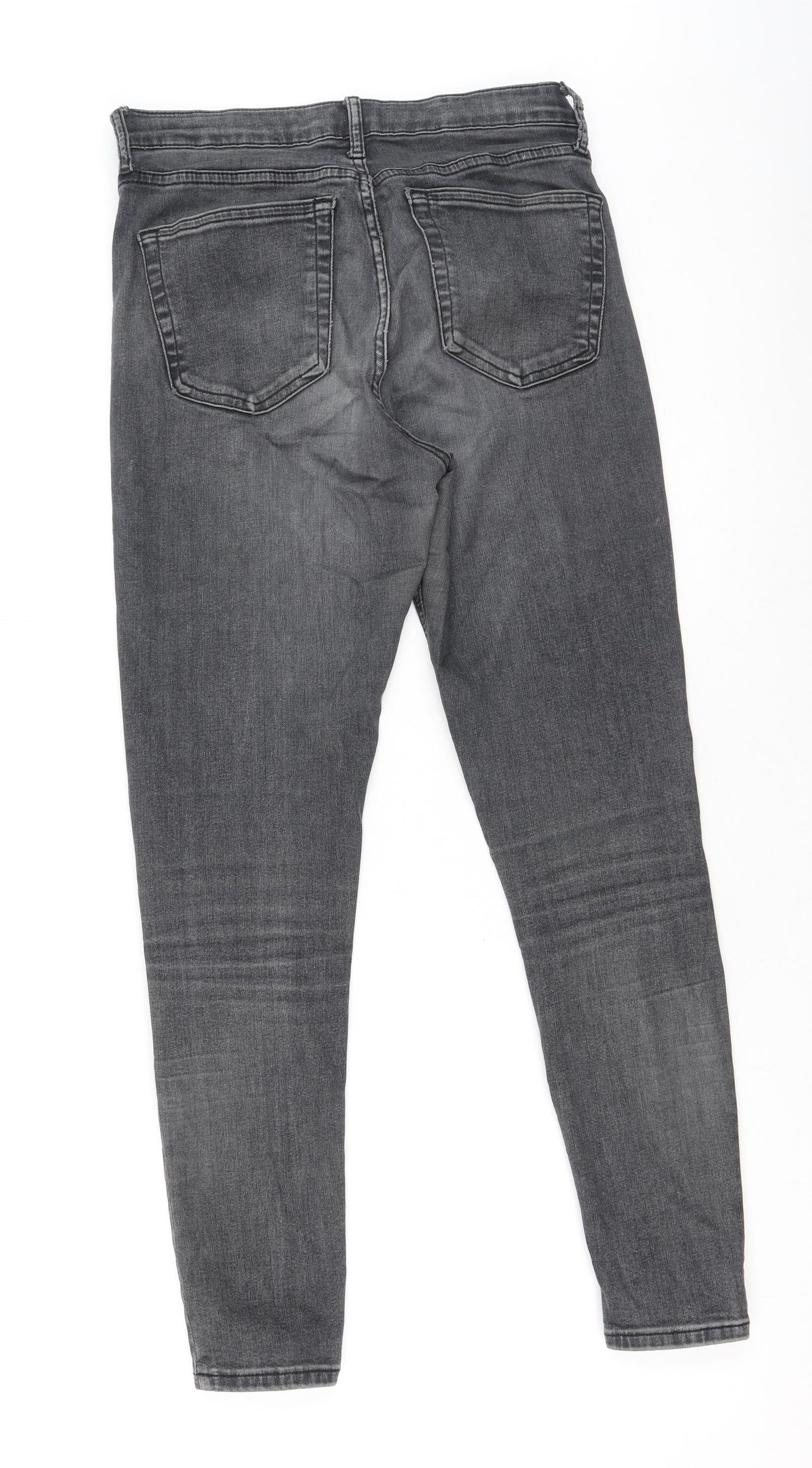 Topshop Womens Grey  Cotton Skinny Jeans Size 28 L32 in Regular