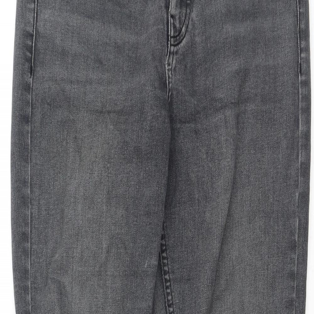 Topshop Womens Grey  Cotton Skinny Jeans Size 28 L32 in Regular
