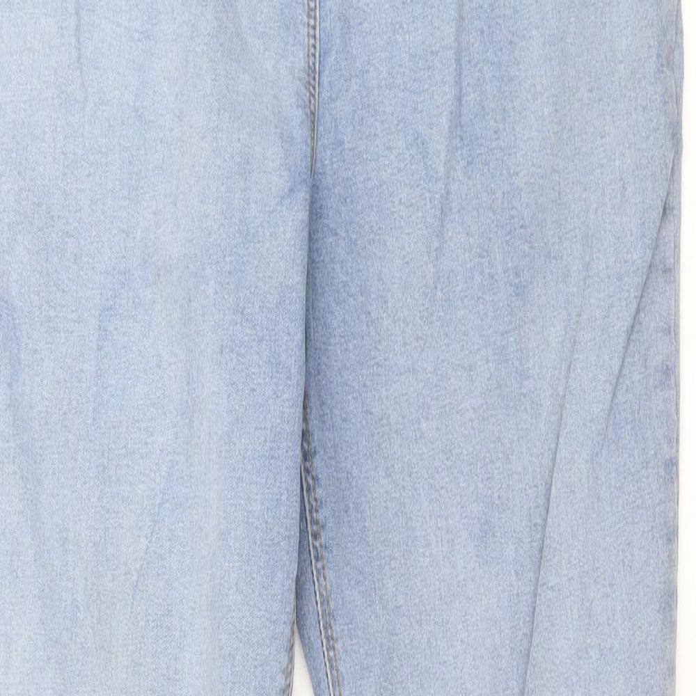 COLLUSION Womens Blue  Cotton Bootcut Jeans Size 34 in L30 in Regular Button