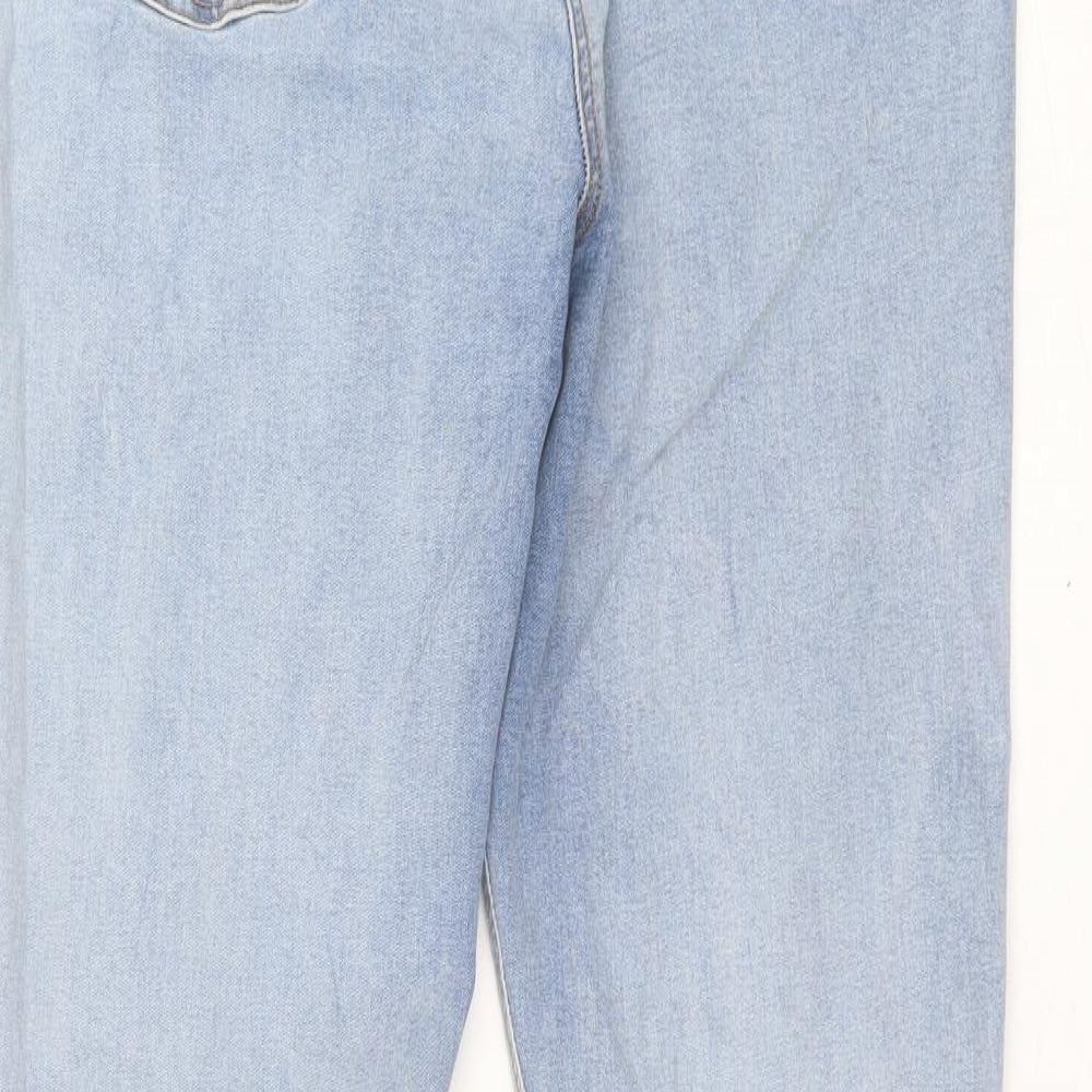 COLLUSION Womens Blue  Cotton Bootcut Jeans Size 34 in L30 in Regular Button