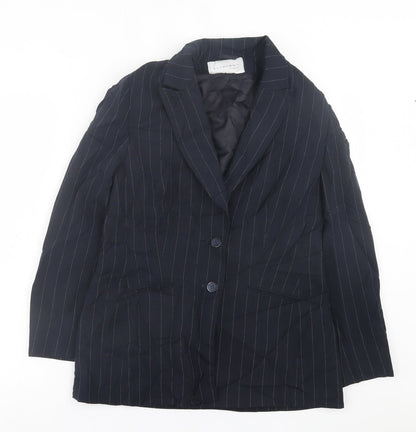 Autonomy Womens Blue Striped  Jacket Blazer Size 12  Button