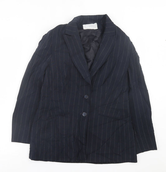 Autonomy Womens Blue Striped  Jacket Blazer Size 12  Button
