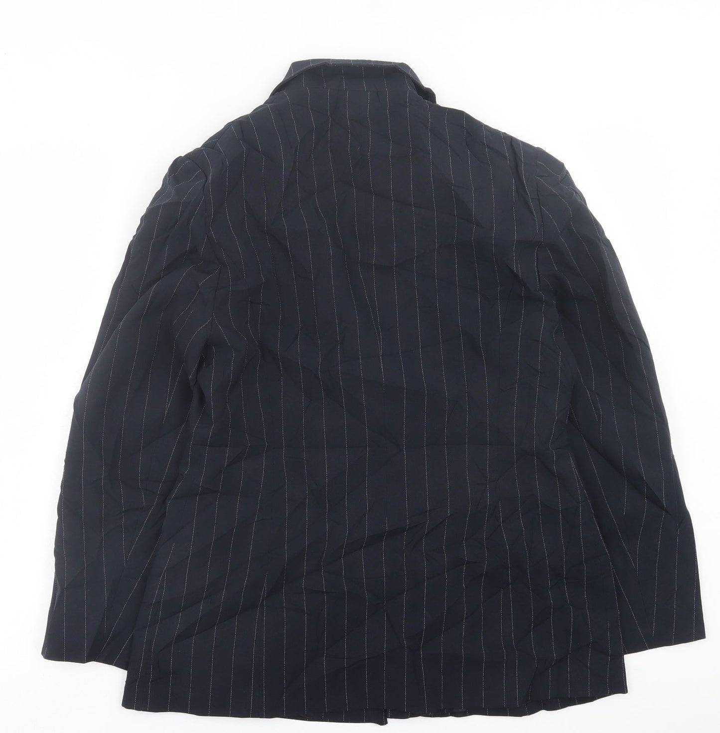 Autonomy Womens Blue Striped  Jacket Blazer Size 12  Button