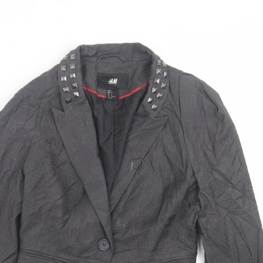 Womens UK Size 8 H&M Grey Jacket