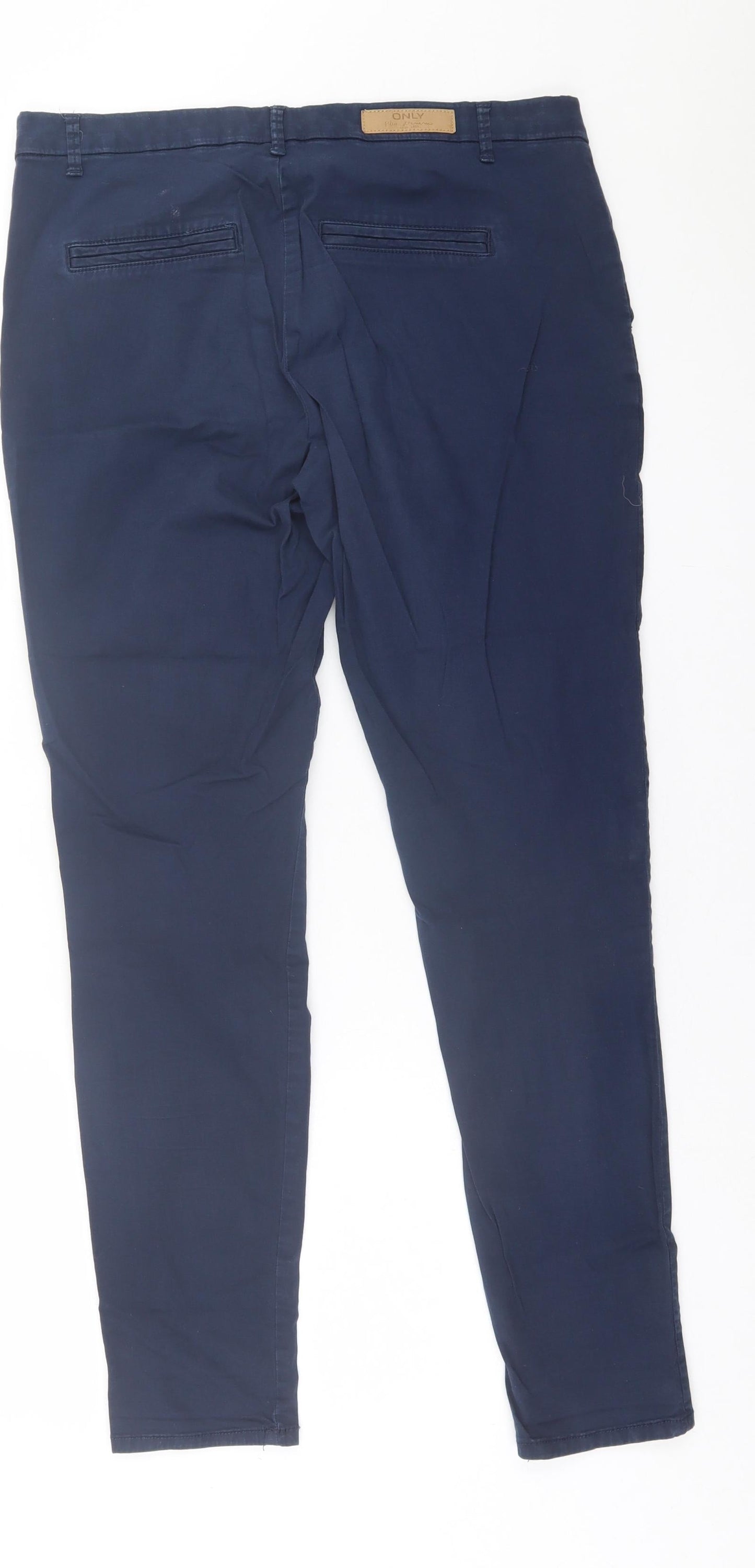 Only Womens Blue  Cotton Trousers  Size 12 L29 in Regular Button
