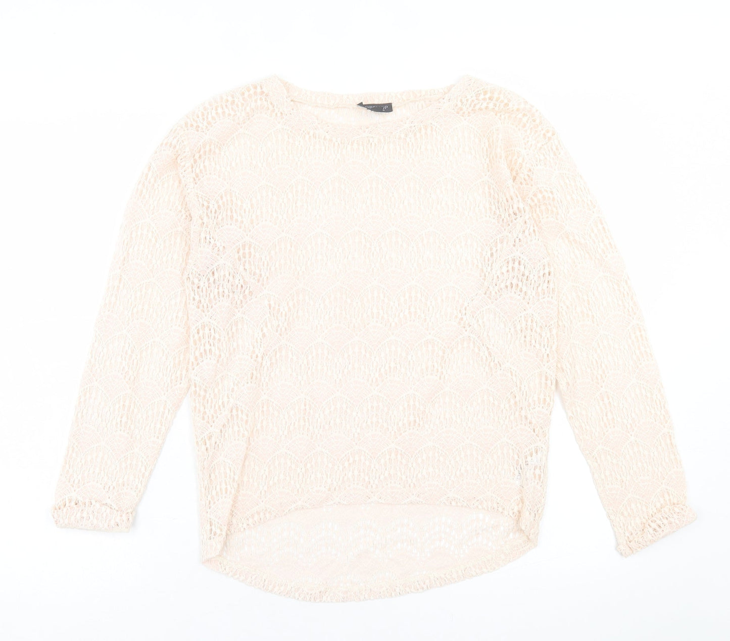 Womens UK Size 10 Topshop Ivory Basic T-Shirt