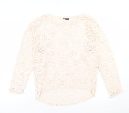 Womens UK Size 10 Topshop Ivory Basic T-Shirt