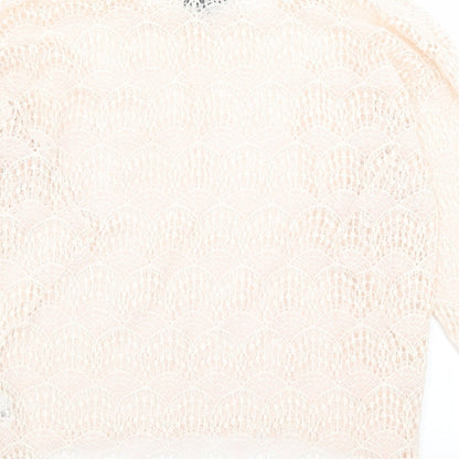 Womens UK Size 10 Topshop Ivory Basic T-Shirt