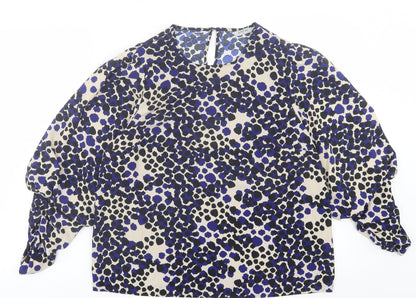 Womens UK Size 12 Soon Blue Basic Blouse