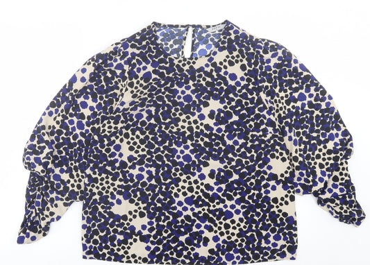 Womens UK Size 12 Soon Blue Basic Blouse