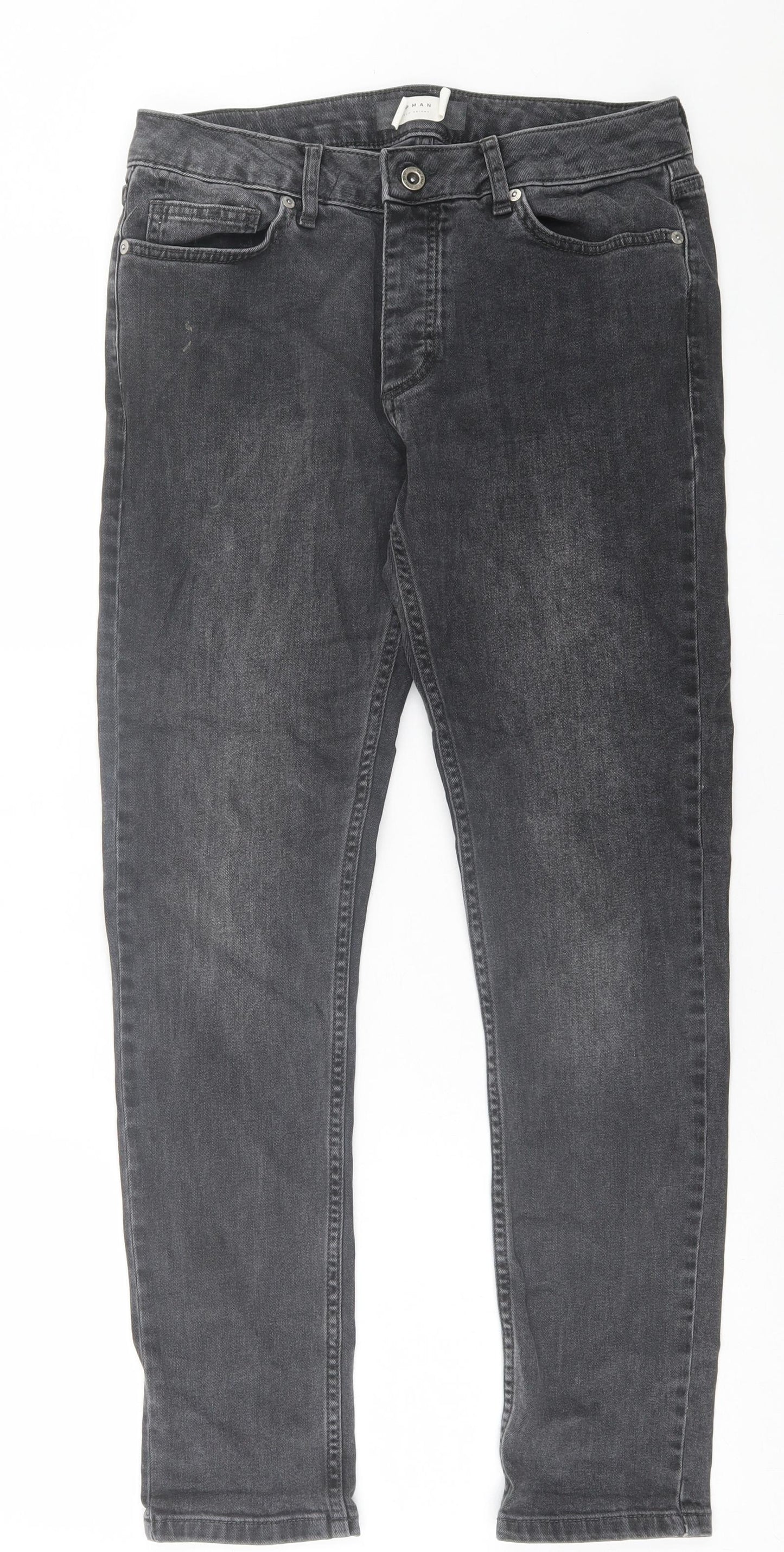 Mens UK Size 30 in Topman Regular Fit Skinny Black Jeans