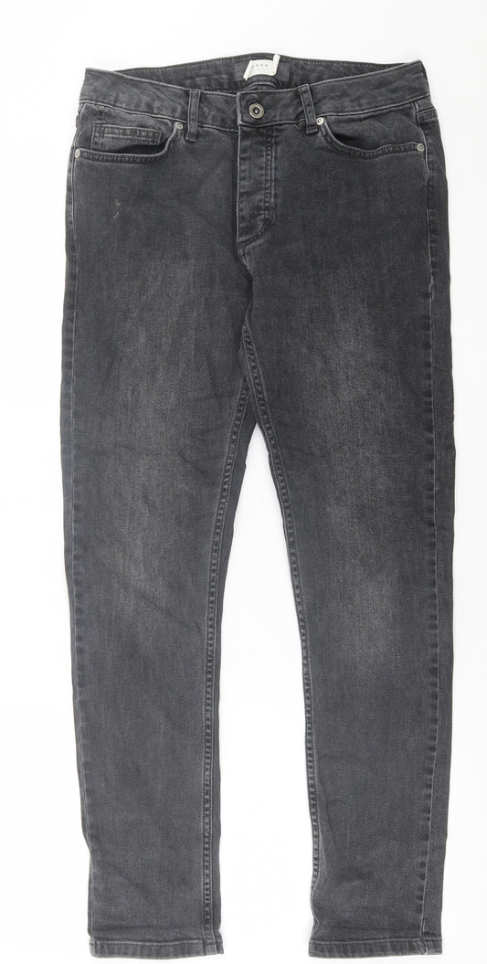 Mens UK Size 30 in Topman Regular Fit Skinny Black Jeans