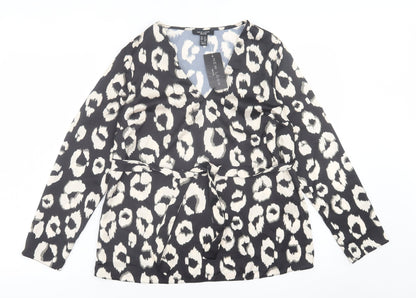 Womens UK Size 12 New Look Black Basic Blouse