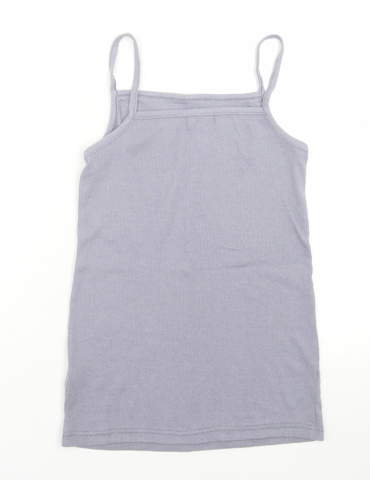 Boohoo Womens Purple  Cotton Basic Tank Size 10 Square Neck