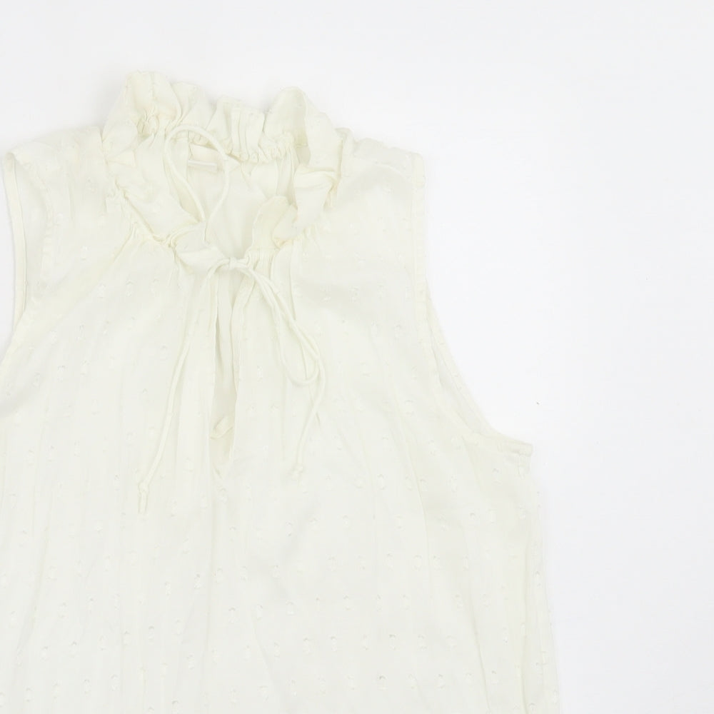 Womens UK Size 8 H&M White Basic Tank