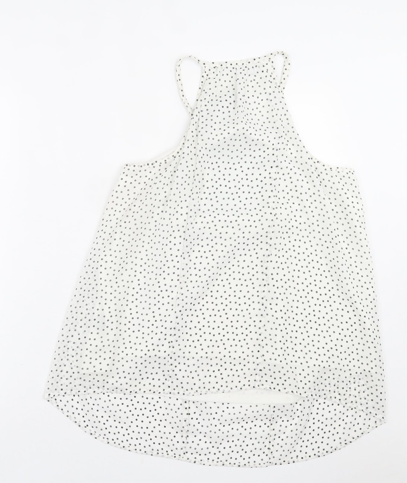 George Womens White Polka Dot Polyester Basic Tank Size 12 V-Neck
