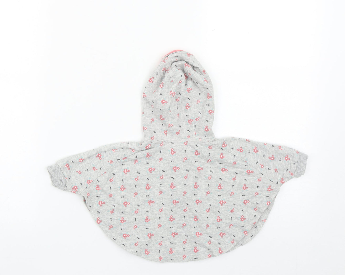 M&Co Girls Green Floral Cotton Basic Casual Size 0-3 Months Round Neck Button