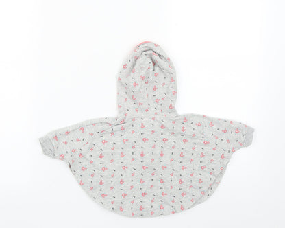 M&Co Girls Green Floral Cotton Basic Casual Size 0-3 Months Round Neck Button