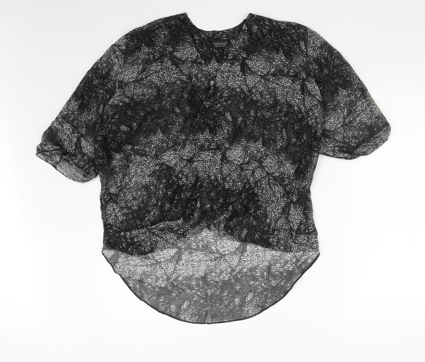 Womens UK Size 10 Topshop Black Basic Blouse