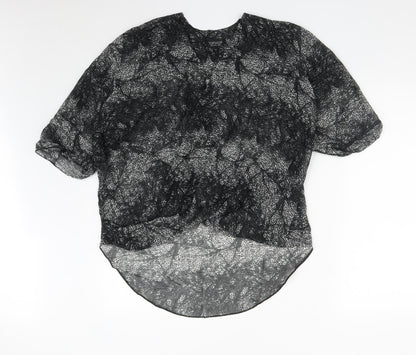 Womens UK Size 10 Topshop Black Basic Blouse