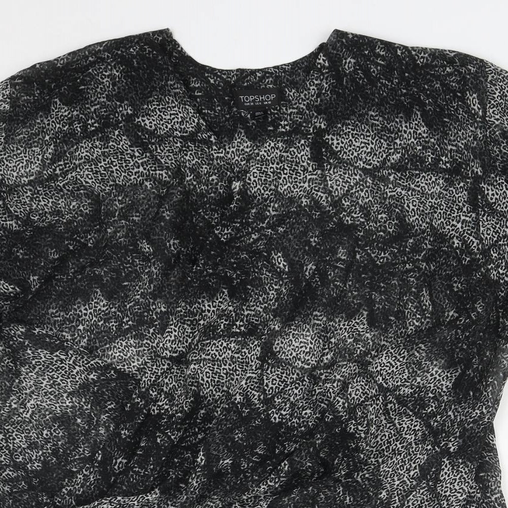 Womens UK Size 10 Topshop Black Basic Blouse