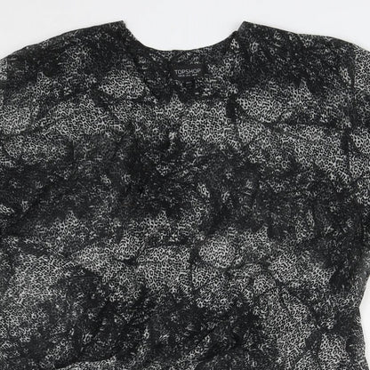 Womens UK Size 10 Topshop Black Basic Blouse