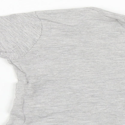 Matalan Girls Grey  Cotton Basic T-Shirt Size 2-3 Years Round Neck  - Pack of 3