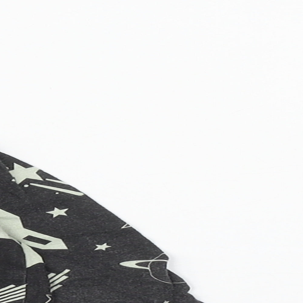 B&m Boys Black  Cotton Basic Casual Size 3-4 Years Round Neck  - Space and Rockets