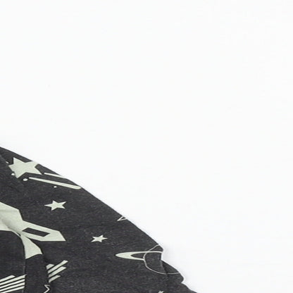 B&m Boys Black  Cotton Basic Casual Size 3-4 Years Round Neck  - Space and Rockets