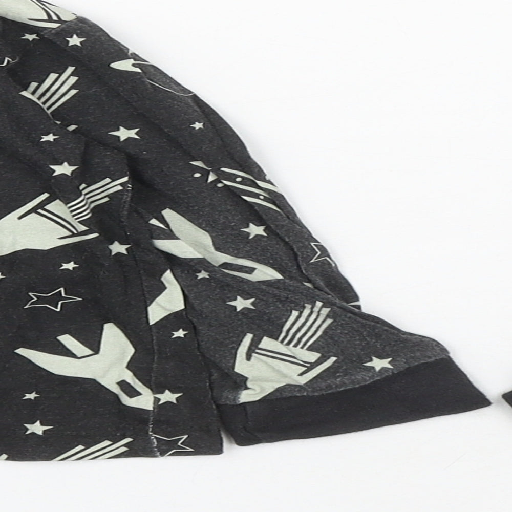 B&m Boys Black  Cotton Basic Casual Size 3-4 Years Round Neck  - Space and Rockets