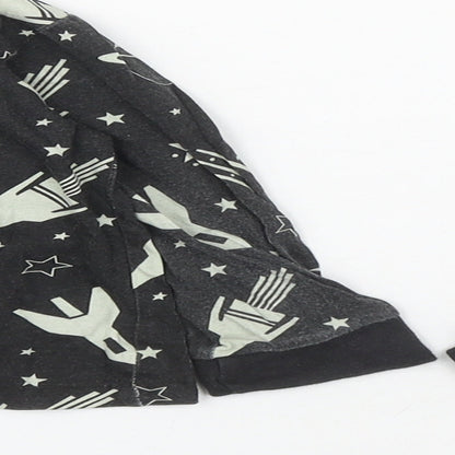 B&m Boys Black  Cotton Basic Casual Size 3-4 Years Round Neck  - Space and Rockets