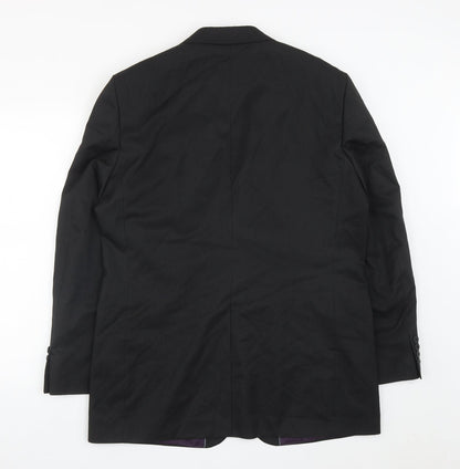 F&F Mens Black  Polyester Jacket Suit Jacket Size 42